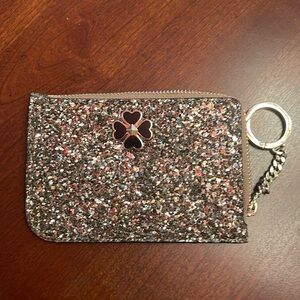 Kate Spade zippered card holder key fob
Silver and gold sparkle